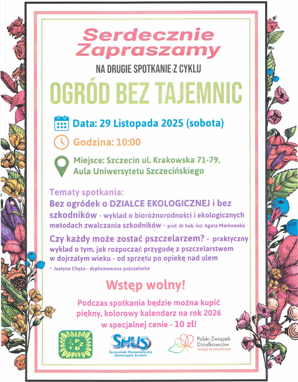 Zaproszenie na spotkanie z cyklu OGRÓD BEZ TAJEMNIC